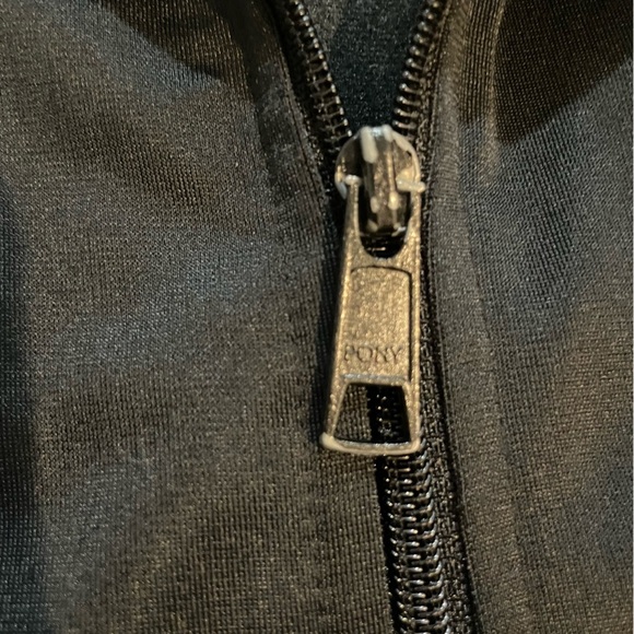 PONY Men’s Medium Track Jacket Sports Streetwear Black and White Full Zip - Picture 4 of 9